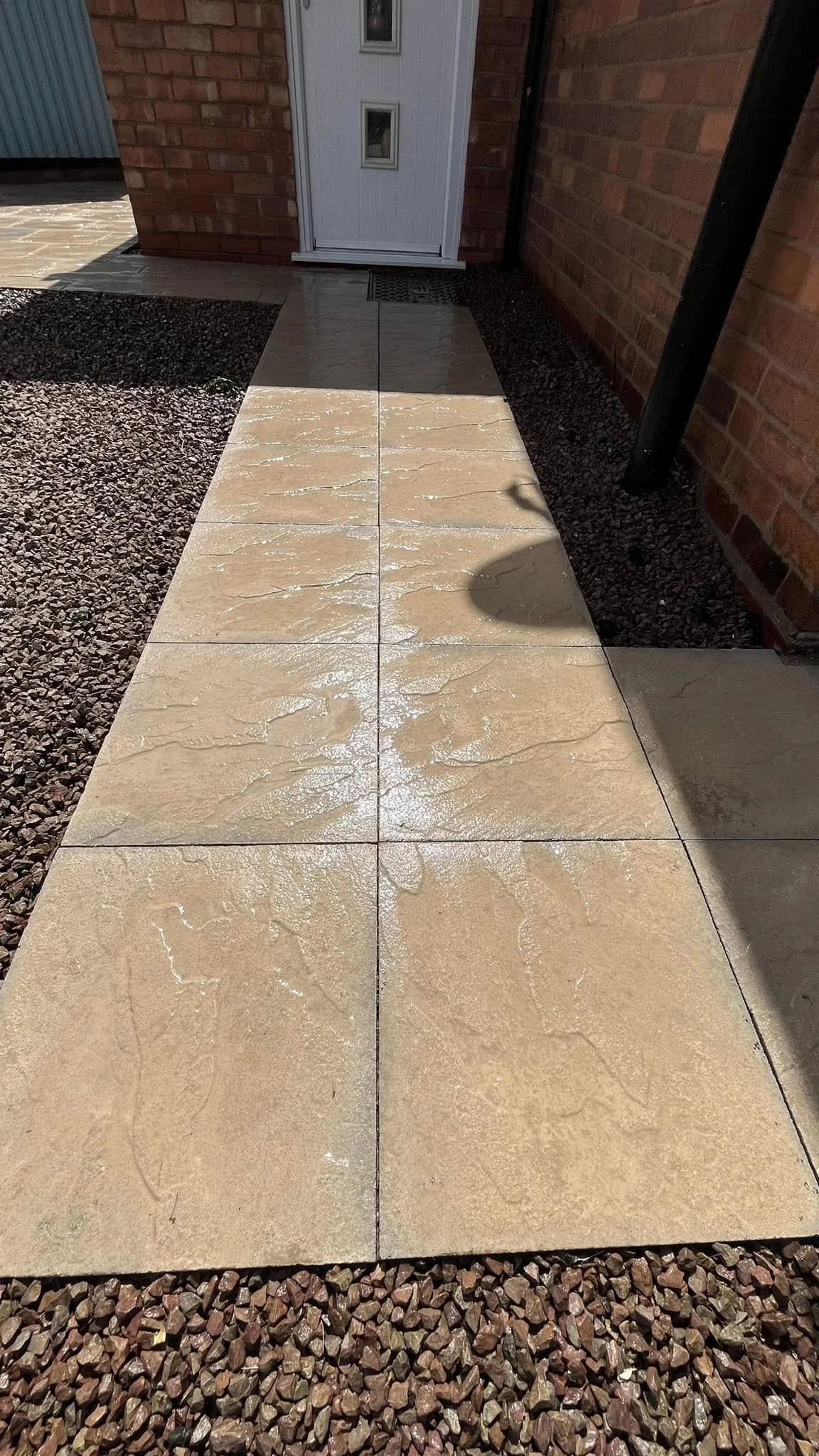 Garden path after jet washing in Bromsgrove